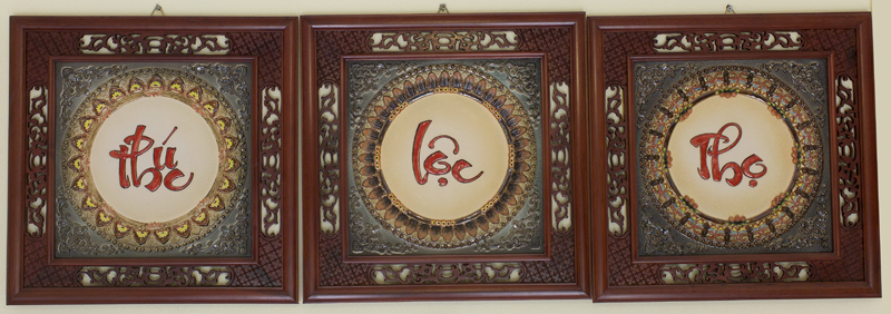 Tranh chữ Phúc Lộc Thọ - kt 50c x 50cm